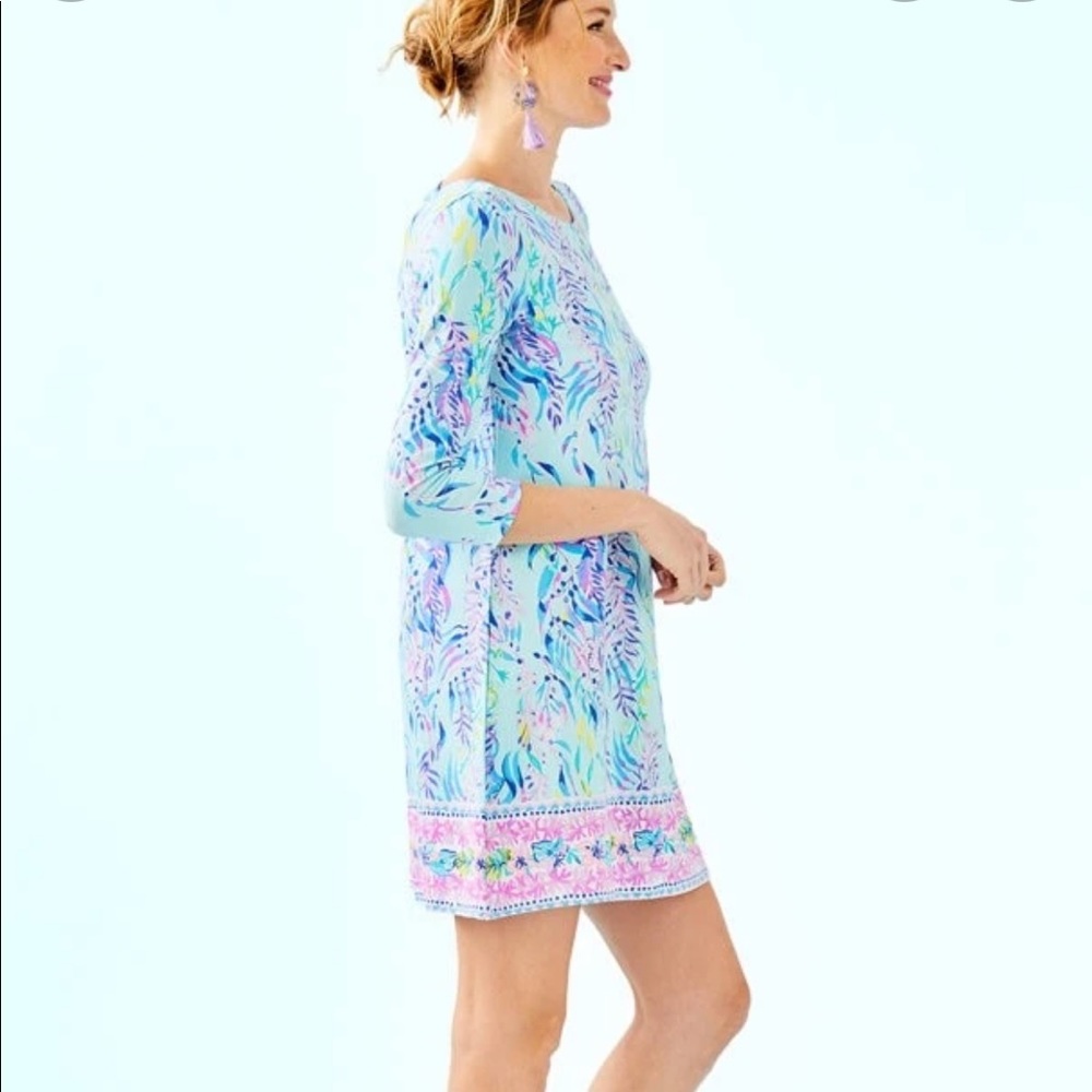 Lilly Pulitzer Ophelia Swing Dress Blue Oasis Tint Swim Shady Engineered